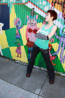 Olga and a wall